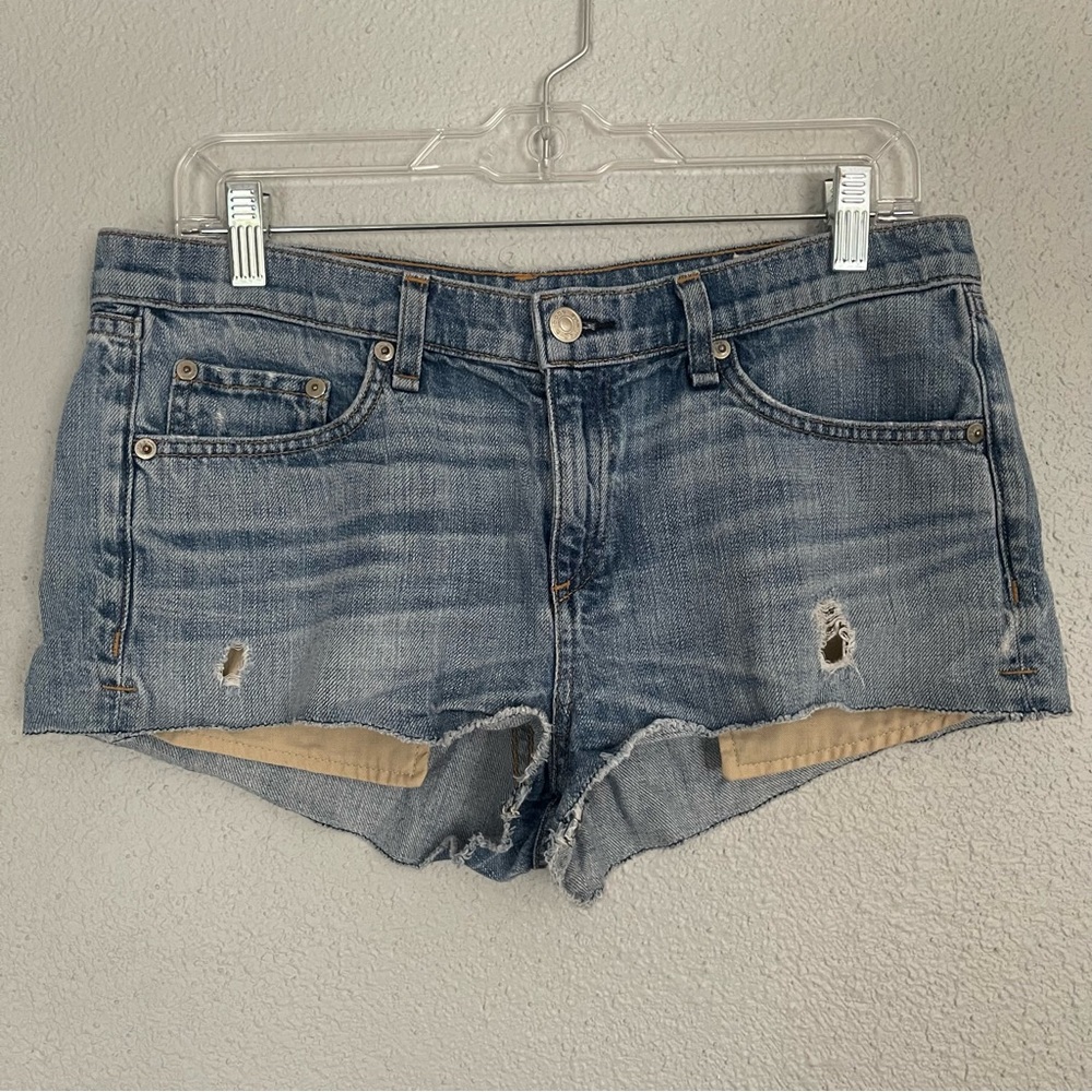 Rag & Bone “Mila”Distressed Denim Shorts